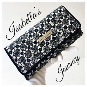 Isabella’s Journey Quilted Fabric Tri-Fold Jewelry Travel Clutch Bag